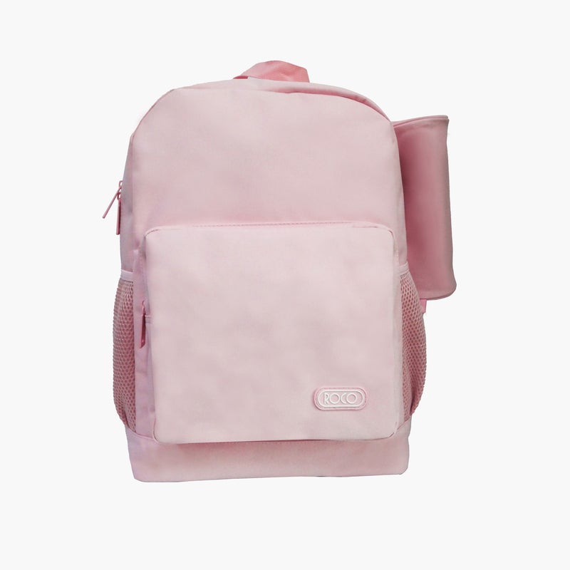 Solid 16-inch Backpack with Adjustable Shoulder Straps and Pencil Pouch - 43x31x14 cms